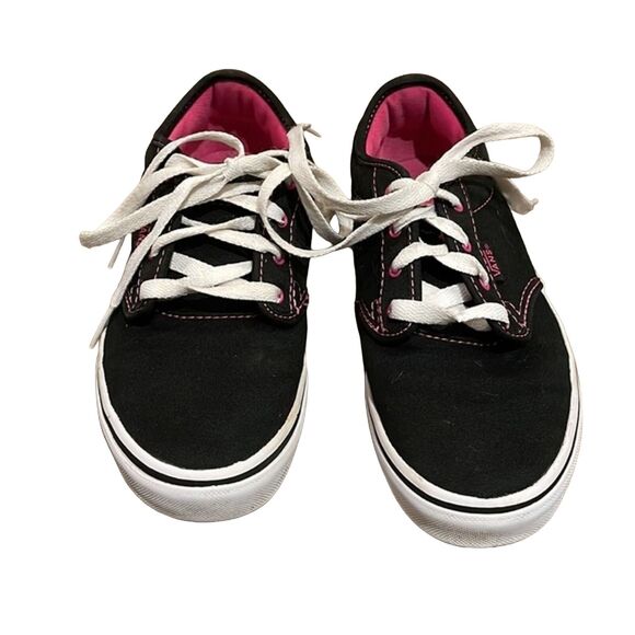 Vans Atwood Black and Pink Low Top Sneakers Missy Size 3.5 TB4R Athletic - Picture 3 of 12